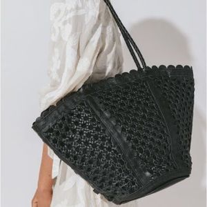 Cleobella Renata Scalloped Tote in Black